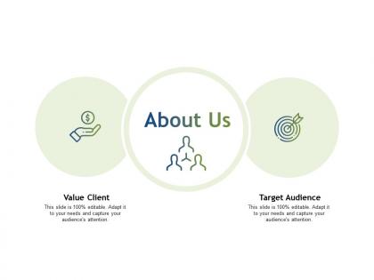 About us target audience client k169 ppt powerpoint presentation icon brochure