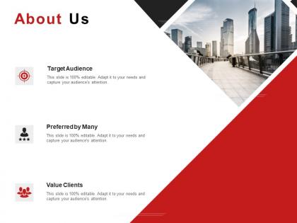 About us target audience value clients c983 ppt powerpoint presentation icon show