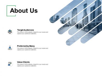 About us target audiences d239 ppt powerpoint presentation gallery picture