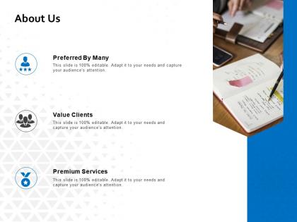 About us value clients l650 ppt powerpoint presentation infographics