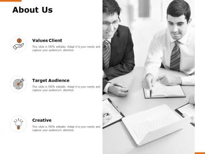 About us values clienth h150 ppt powerpoint presentation professional display