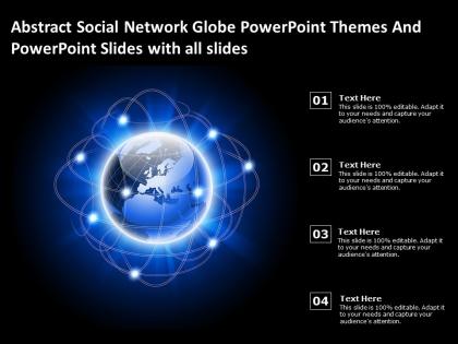 Abstract social network globe powerpoint themes and powerpoint slides with all slides