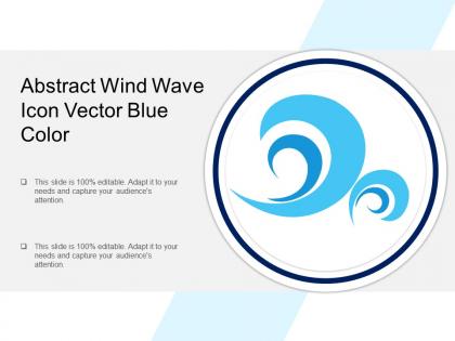 Abstract wind wave icon vector blue color