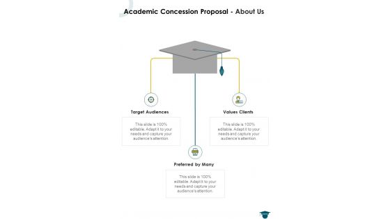 Academic Concession Proposal About Us One Pager Sample Example Document