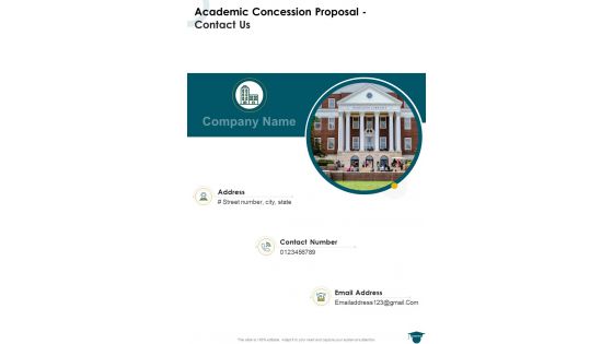 Academic Concession Proposal Contact Us One Pager Sample Example Document