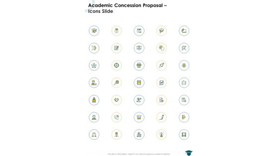 Academic Concession Proposal Icons Slide One Pager Sample Example Document