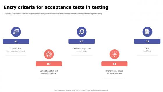 Acceptance Testing Entry Criteria For Acceptance Tests In Testing Ppt Ideas Icon