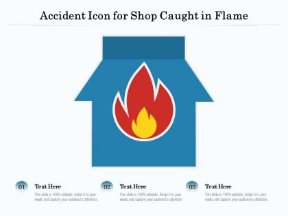 Accident icon for shop caught in flame