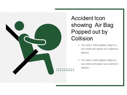 Accident icon showing air bag popped out by collision