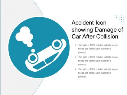Accident icon showing damage of car after collision