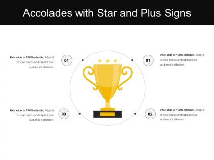 Accolades with star and plus signs