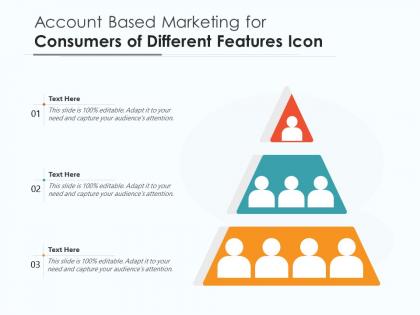 Account based marketing for consumers of different features icon