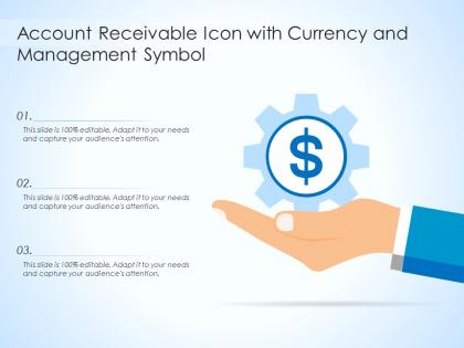 Account receivable icon with currency and management symbol