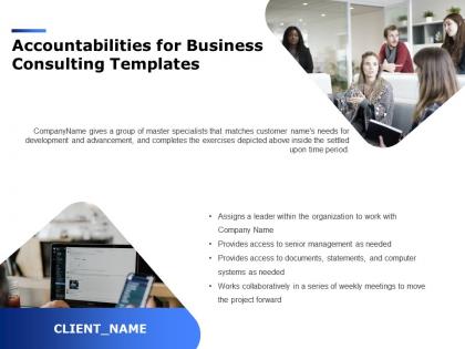Accountabilities for business consulting templates ppt powerpoint presentation layouts