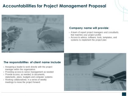 Accountabilities for project management proposal ppt powerpoint slides