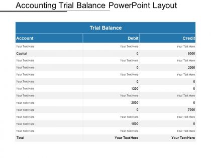 Accounting trial balance powerpoint layout