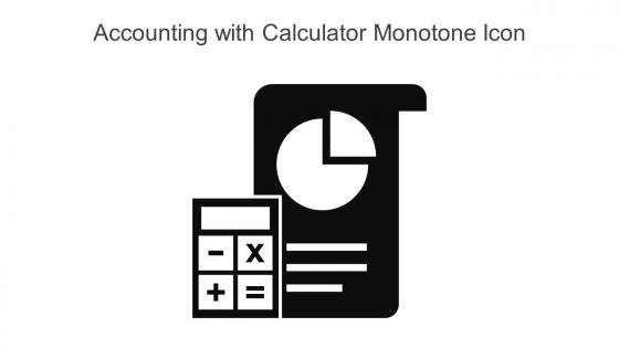 Accounting With Calculator Monotone Icon In Powerpoint Pptx Png And Editable Eps Format