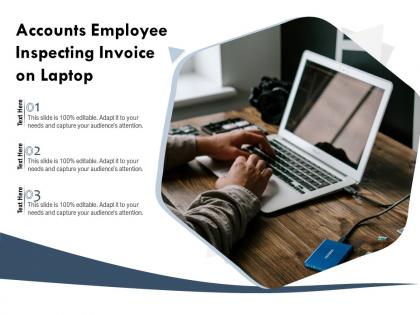 Accounts employee inspecting invoice on laptop