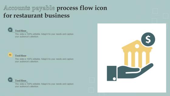 Accounts Payable Process Flow Icon For Restaurant Business