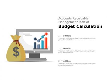 Accounts receivable management icon of budget calculation