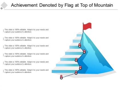 Achievement denoted by flag at top of mountain