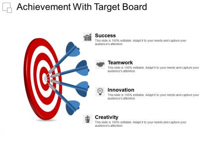 Achievement with target board powerpoint presentation