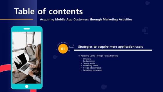 Acquiring Mobile App Customers Through table Of Contents