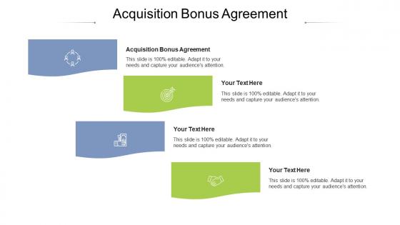 Acquisition bonus agreement ppt powerpoint presentation summary ideas cpb