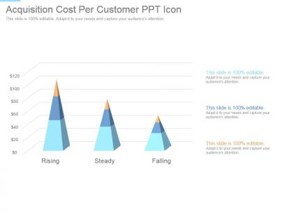 Acquisition cost per customer ppt icon