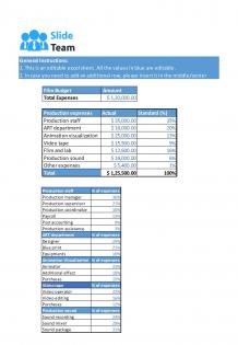 Action Film Budget Excel Spreadsheet Worksheet Xlcsv XL SS