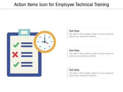Action items icon for employee technical training
