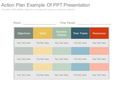 Action plan example of ppt presentation