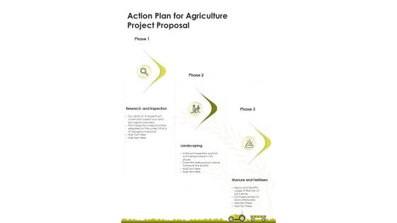 Action Plan For Agriculture Project Proposal Contd One Pager Sample Example Document