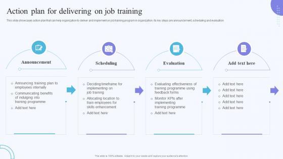 Action Plan For Delivering On Job Training Methods For Department And Individual Employees