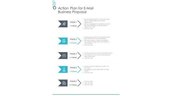 Action Plan For E Mail Business Proposal One Pager Sample Example Document