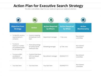 Action plan for executive search strategy
