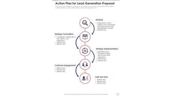 Action Plan For Lead Generation Proposal One Pager Sample Example Document