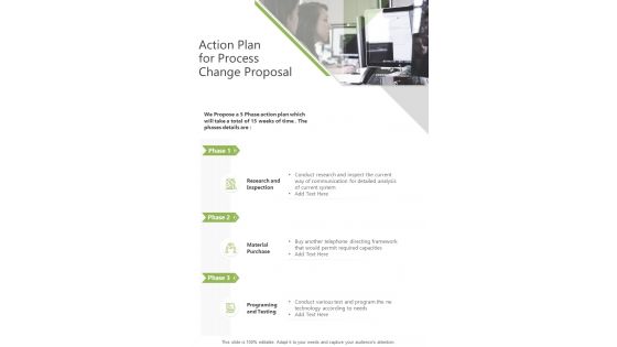 Action Plan For Process Change Proposal One Pager Sample Example Document