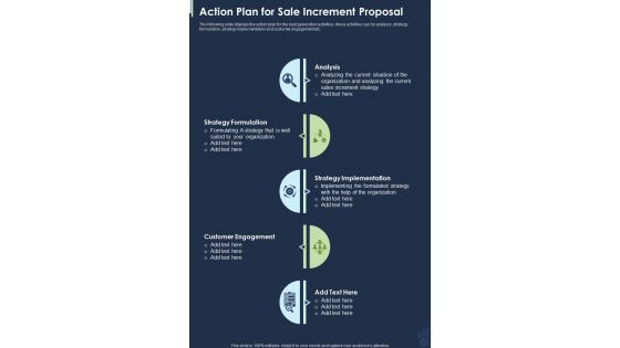 Action Plan For Sale Increment Proposal One Pager Sample Example Document