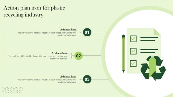 Action Plan Icon For Plastic Recycling Industry