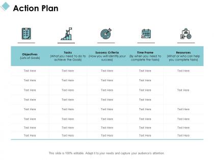 Action plan success criteria ppt powerpoint presentation file pictures