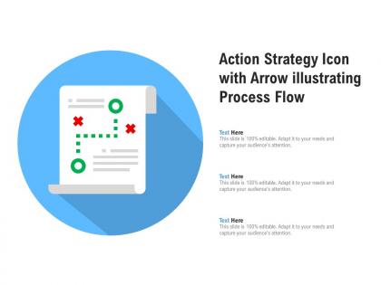Action strategy icon with arrow illustrating process flow