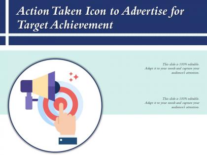 Action taken icon to advertise for target achievement