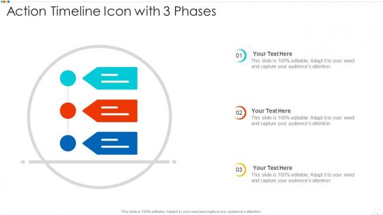 Action timeline icon with 3 phases