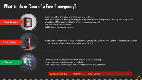 Action To Undertake In Case Of A Fire Emergency Training Ppt