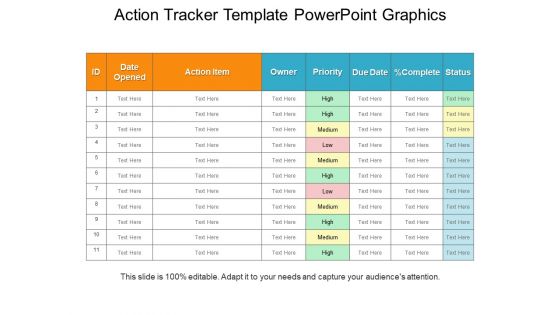 Action tracker template powerpoint graphics