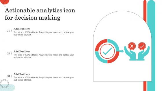 Actionable Analytics Icon For Decision Making