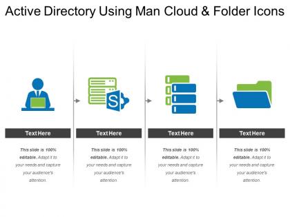 Active directory using man cloud and folder icons