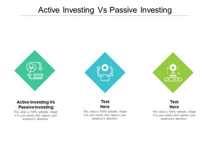 Active investing vs passive investing ppt powerpoint presentation portfolio cpb