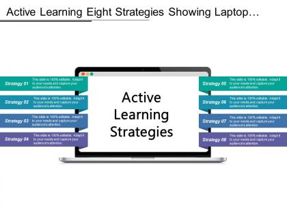 Active learning eight strategies star shaped having text boxes